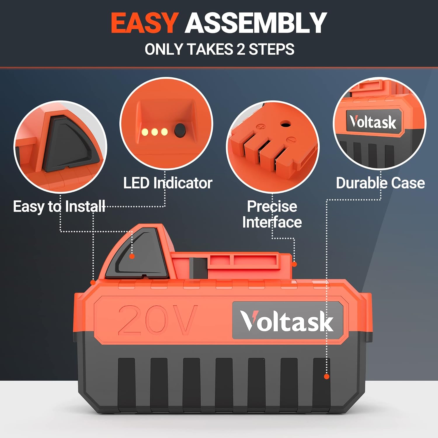 review VOLTASK 20V 4.0AH Lithium-Ion Battery Replacement for Voltask Cordless Snow Shovel SS-20B & SS-20C