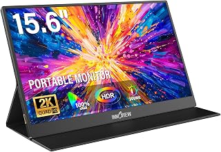 InnoView 15.6" 2K QHD Portable Monitor 100% sRGB, Protective Sleeve, Speakers - USB-C/HDMI for Laptop MacBook Phone Xbox Switch