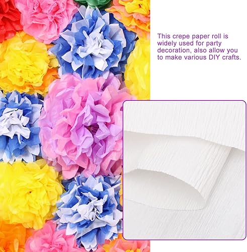 Miniatura 4 de LIFKOME Papel crepé doblez blanco italiano hojas de papel crepé papel de regalo para obras de arte floral, bricolaje de flores, decoración de boda,