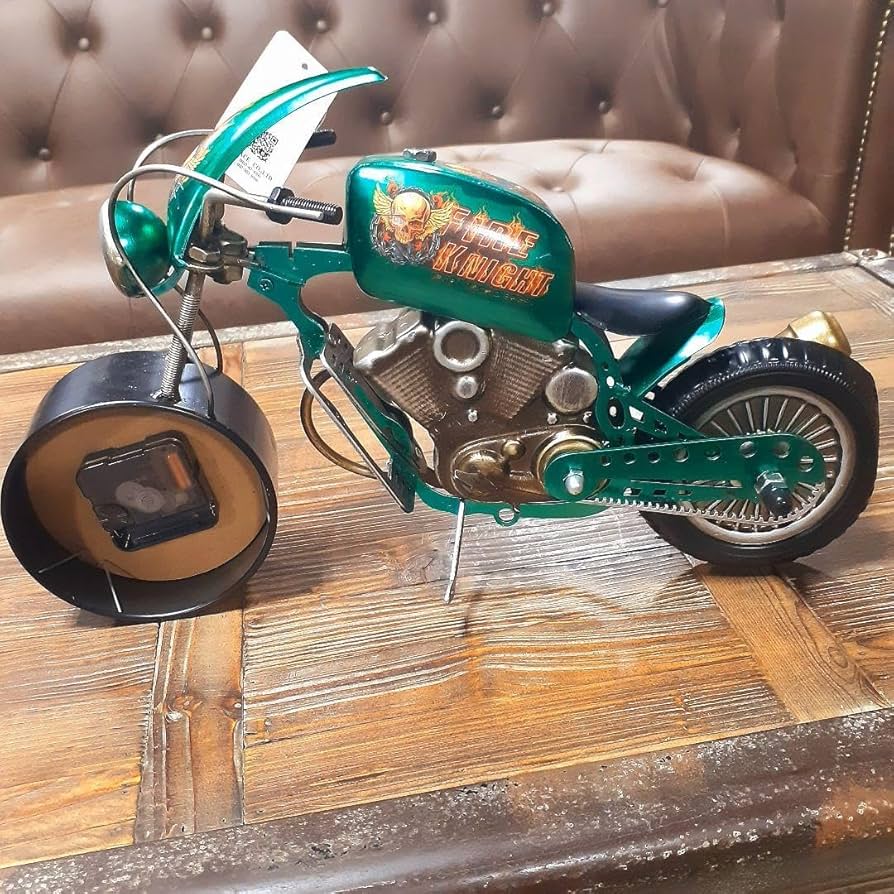 輸入雑貨 アナログ 『ハーレー風バイク置時計』 ブリキ素材 ヴィンテージ仕様 Amazon.co.jp: アナログ 『ハーレー風バイク置時計』 ブリキ素材
