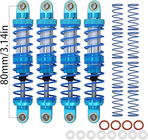 Miniatura 8 de HYBDX Rc Amortiguador de aleación de aluminio para 110 RC rastreado vehículo RC Crawler Car Axial SCX10 AXI03007 RBX10 D90 TRX4 (3.9 pulgadas, gris)
