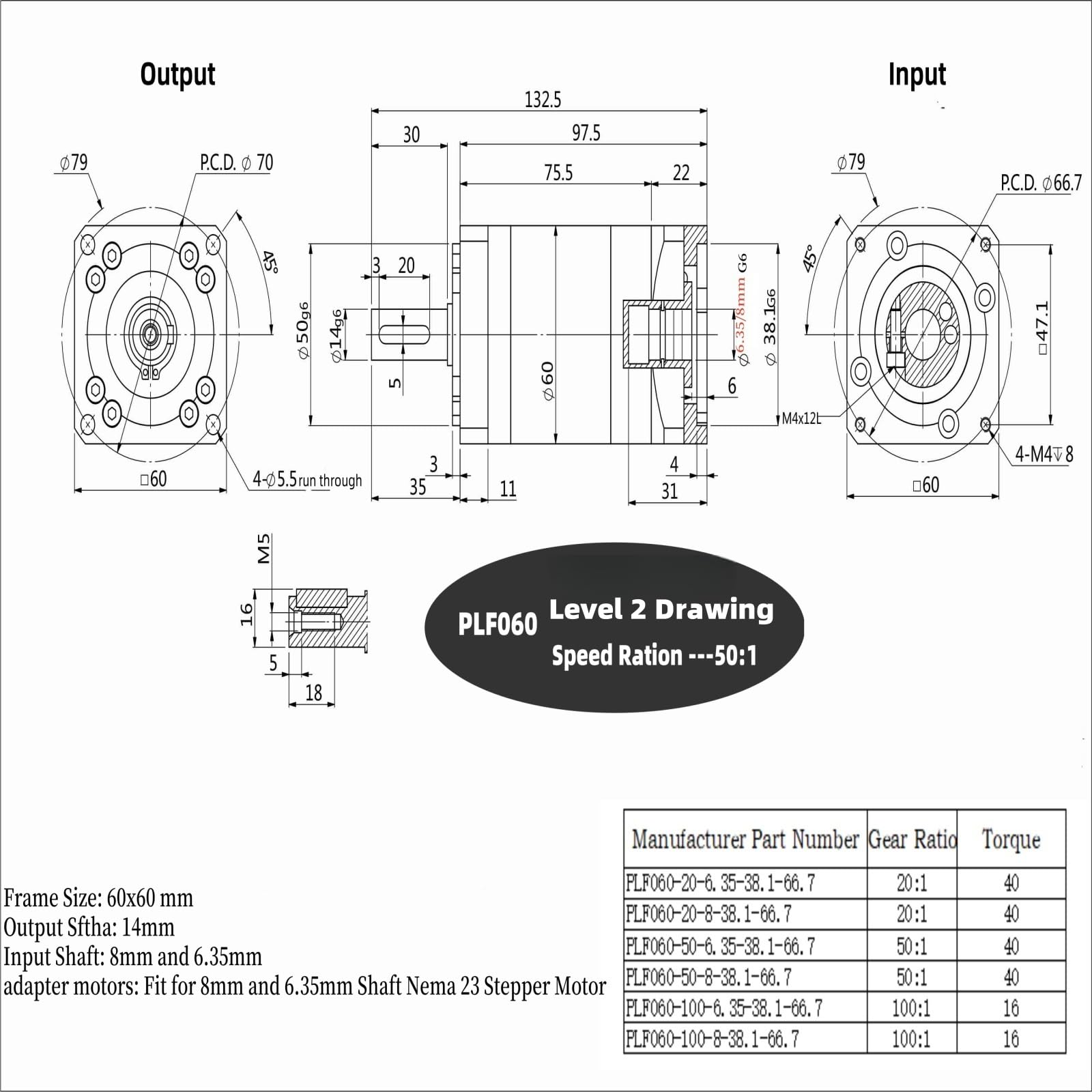 Snapklik.com : Nema23 Planetary Gearbox Speed Reducer Backlash 12 Arc ...