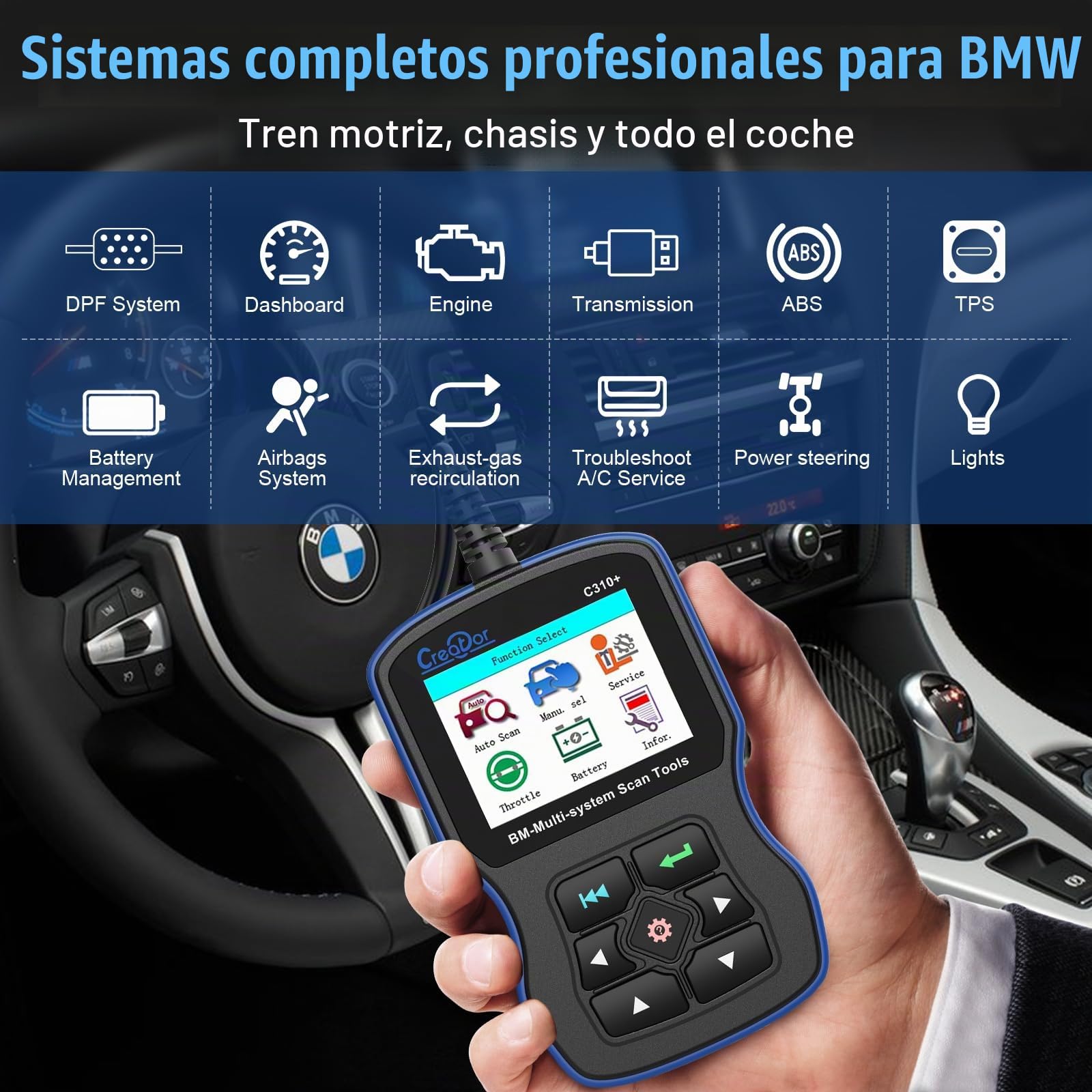 Creator C310+ Lector de Códigos C310 Multi System Scan Tool Compatible para Herramienta de Diagnóstico