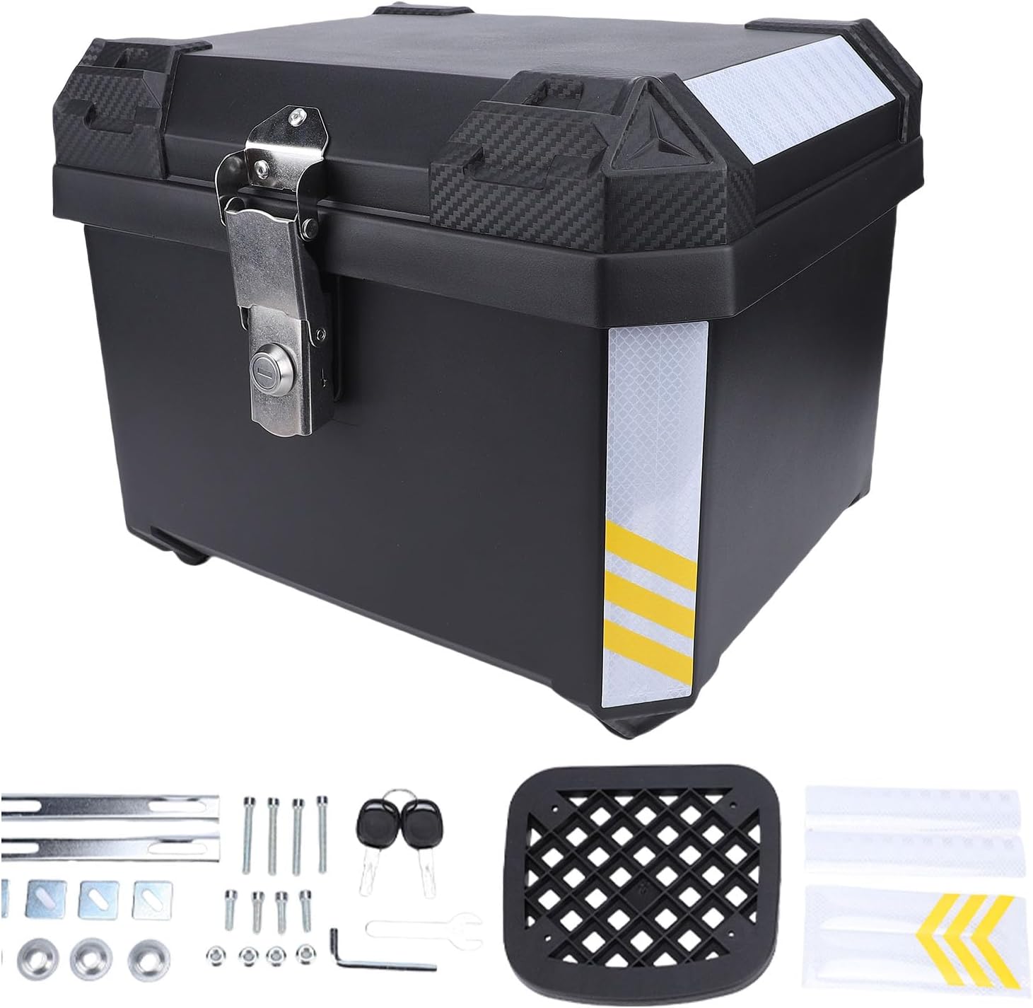 KIMISS Top Case 45L Large Capacity Stainless Steel Trunk Detachable Luggage Storage Box Universal Electric Bike Frame