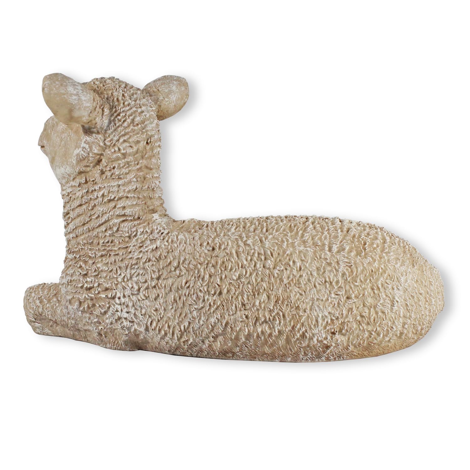 colourliving Schaf Figur Lamm Nancy liegend – detailreiche Dekofigur aus Polyresin – handbemalte Gartenfigur wetterfest – naturgetreue Deko für Haus, Garten & Krippe