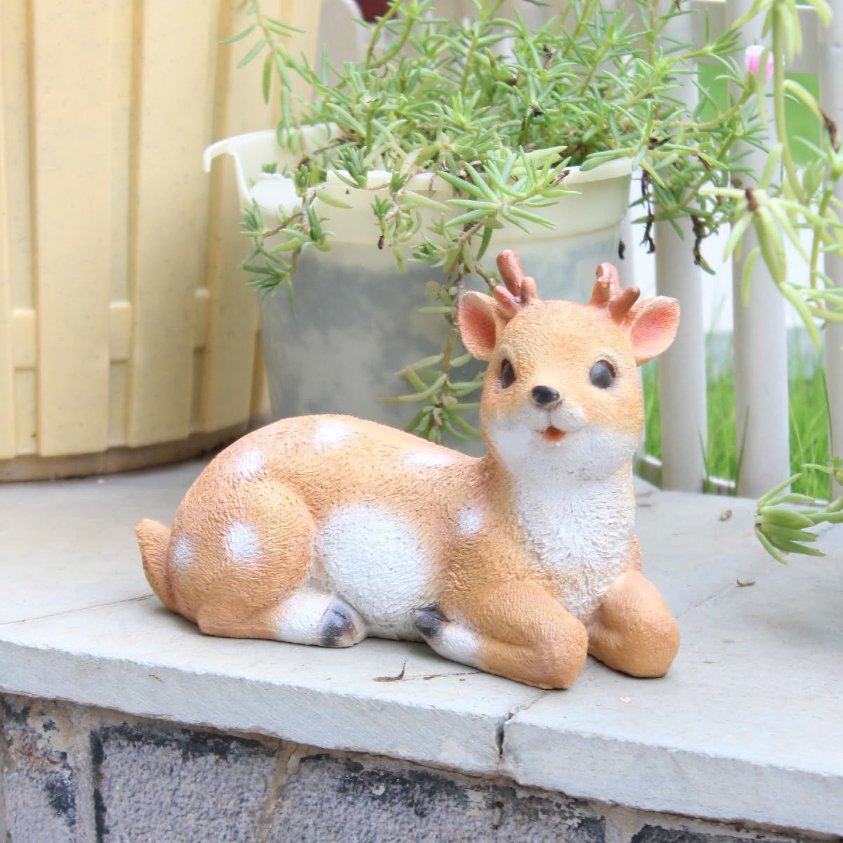 Wonderland Sitting Baby Deer Fawn Resin Statue | Outdoor décor| Garden décor Items (B0DC6F6RT9) Amazon Price History, Amazon Price Tracker