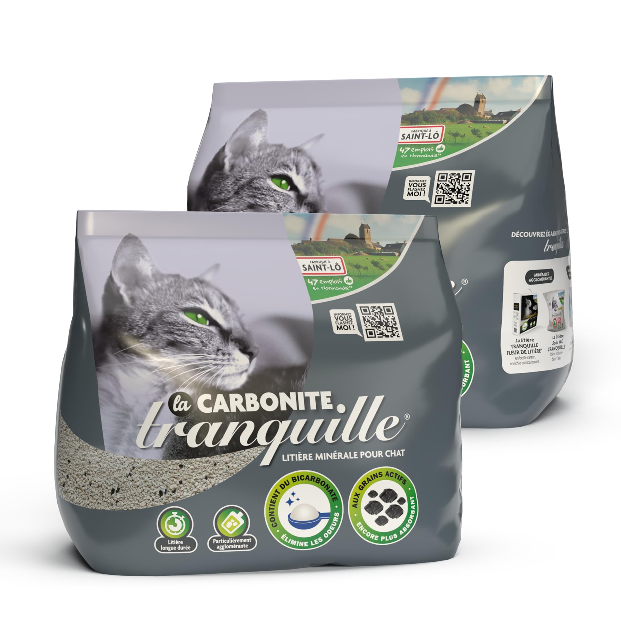 Tranquille – Cama para Gatos agglomerante Mineral de Carbono, 8 litros, – Lote de 2