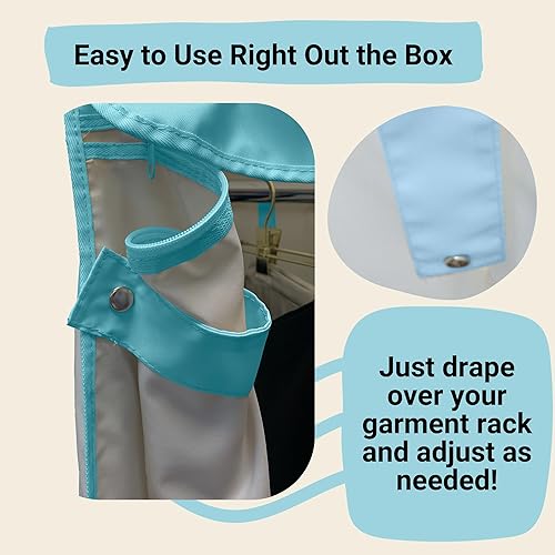 Vista 36 de Formosa Covers Funda portátil para estante de ropa – Protege tu ropa del polvo, mantiene tu habitación organizada en azul glaciar (solo la funda)