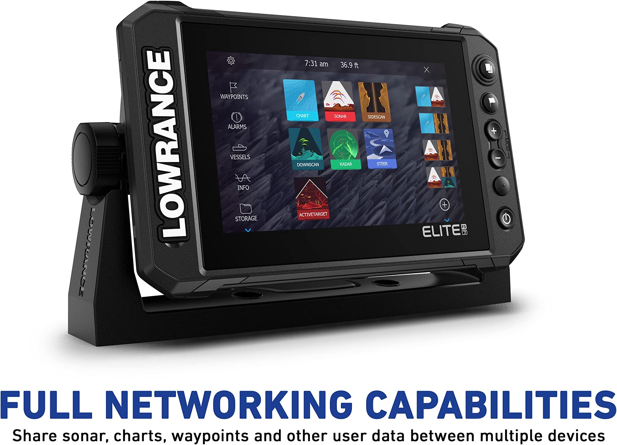 Lowrance Elite FS 9 Fish Finder with ActiveTarget Live Sonar, Preloaded C-MAP Contour+ Charts