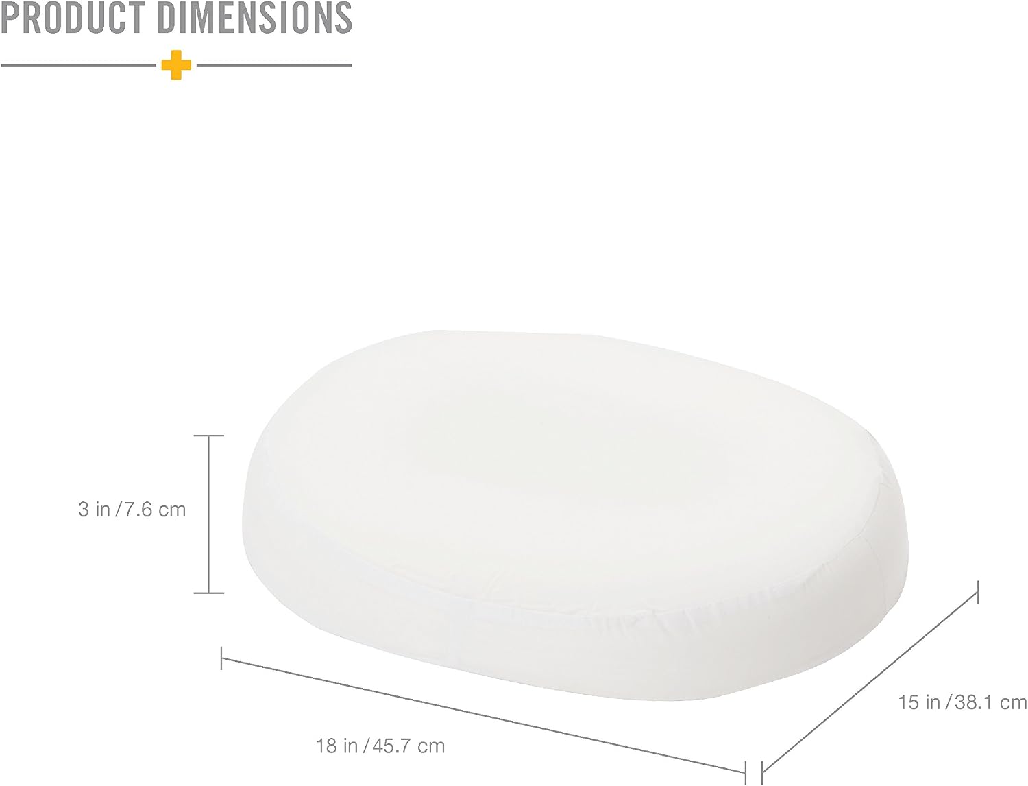 DMI Seat Cushion Donut Pillow and Chair Pillow for Tailbone Pain Relief, Hemorrhoids, Prostate, Pregnancy, Post Natal, Pressure Relief and Surgery, 18 x 15 x 3, White