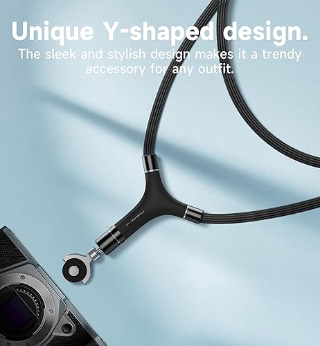 Miniatura 3 de SURITCH Correa de cámara universal para el cuello de la cámara y correa cruzada con conector de tornillo de acero inoxidable de 14 pulgadas para