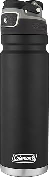 Coleman Autoseal FreeFlow Stainless Steel Water Bottle, Black, 24oz