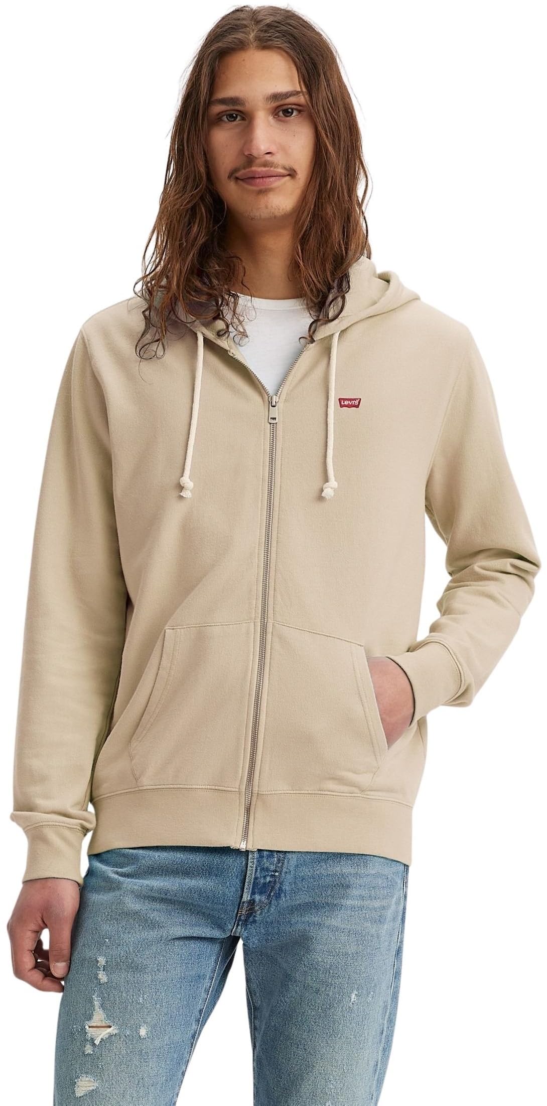 Levi's Men's Hoodie Original in Cotton with Hood, Beige (Pale Moonlight Ltwt), M