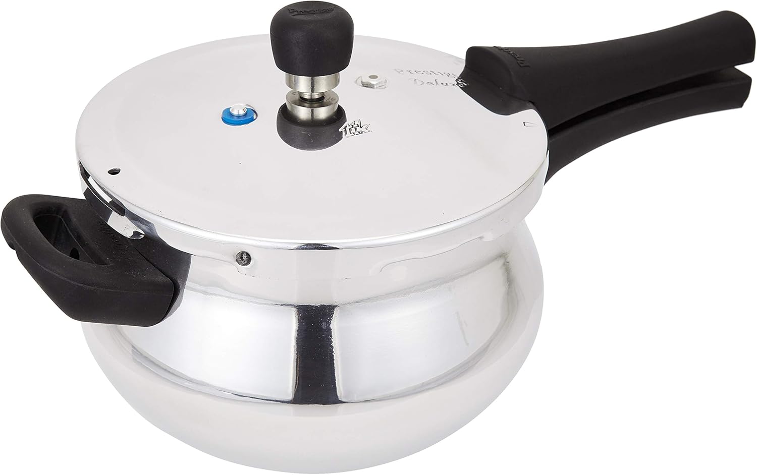 Prestige PRDAH3.3 Deluxe Plus 3.3-Liter New Flat Base Aluminum Pressure Handi for Gas and Induction Stove, Small, Silver