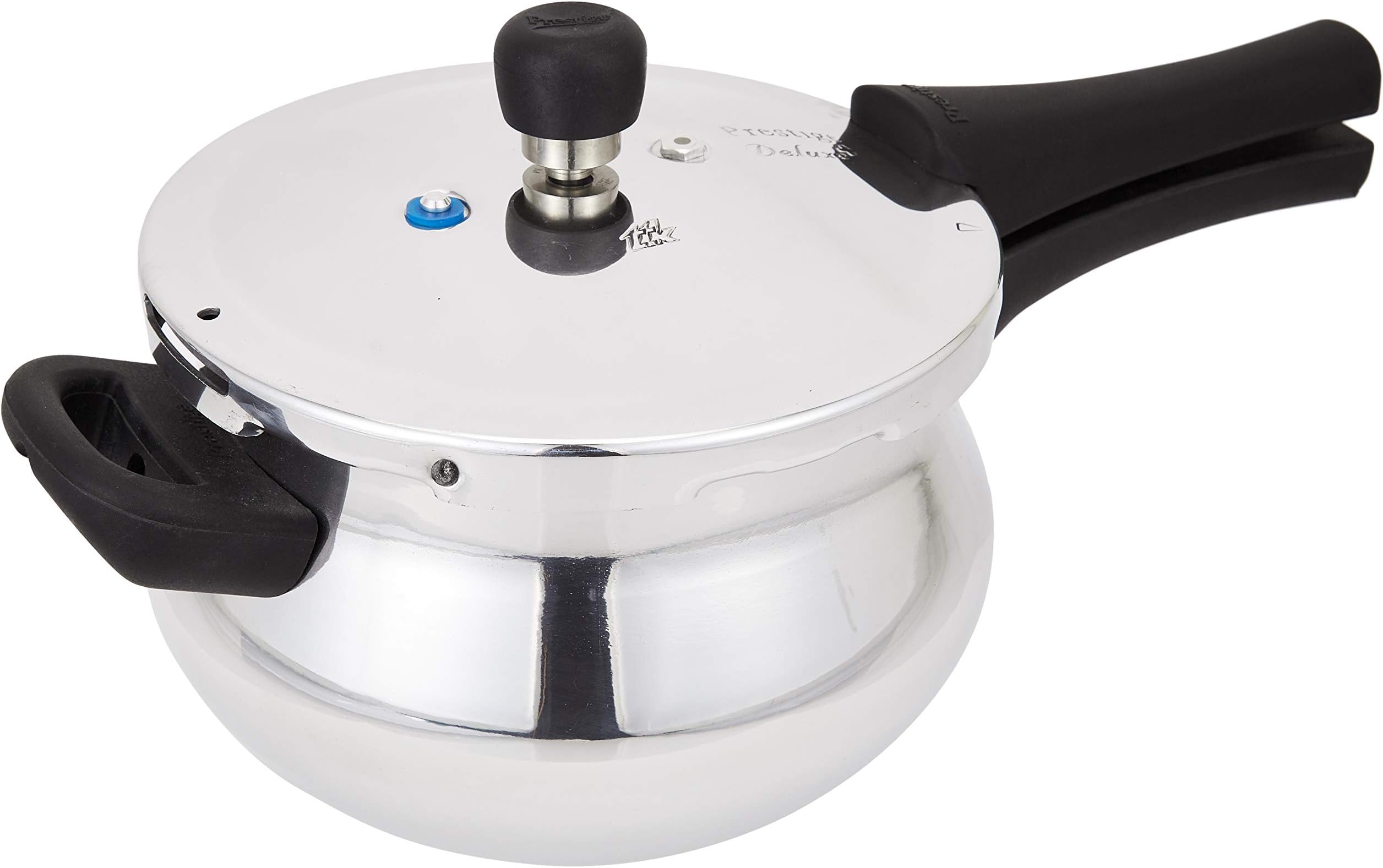 Prestige PRDAH3.3 Deluxe Plus 3.3-Liter New Flat Base Aluminum Pressure Handi for Gas and Induction Stove, Small, Silver