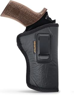 Houston Gun Holsters Revolver Holster by Houston - ECO Leather Concealed Carry Soft - Suede Interior for Maximum Protection - Concealed Carry Holster for Rhino Rev 40DS, 357 MAG/4'' BBL Black
