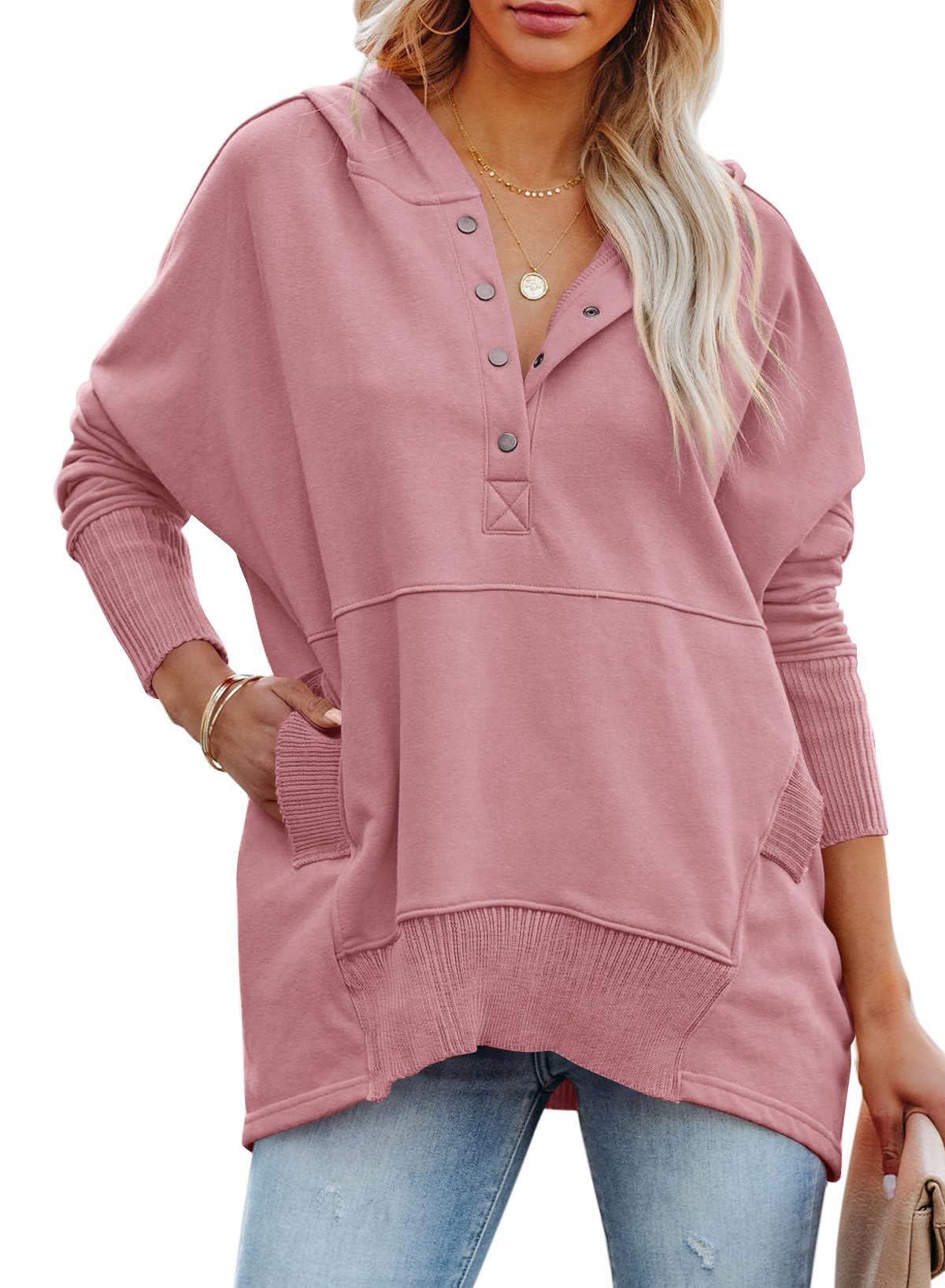 PRETTYGARDEN Women's Casual Long Sleeve Sweatshirt Half Zip Pullover Tops