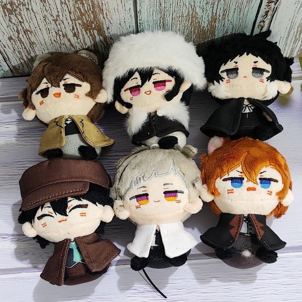 QAHEART Anime BSD Soft Figure Keychain Feodore·D Soft Figure Pillow Dazai Osamu Figure Bag Pendant Home Sofa Decoration Cushions, 12cm
