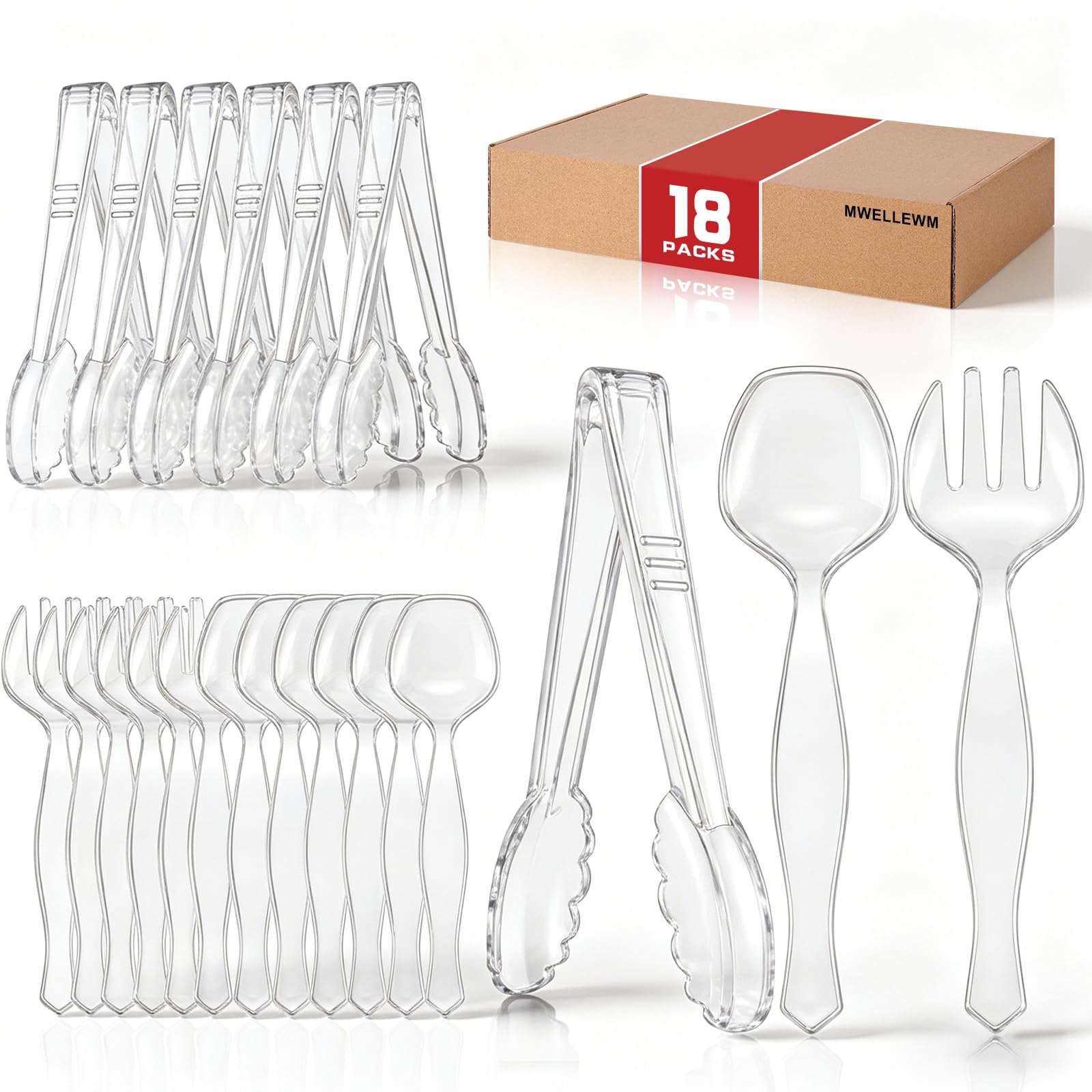Plastic Serving Utensil Set - 18 Piece Buffet Set -16 Plastic Serving Utensil Set - 18 Piece Buffet Set -16