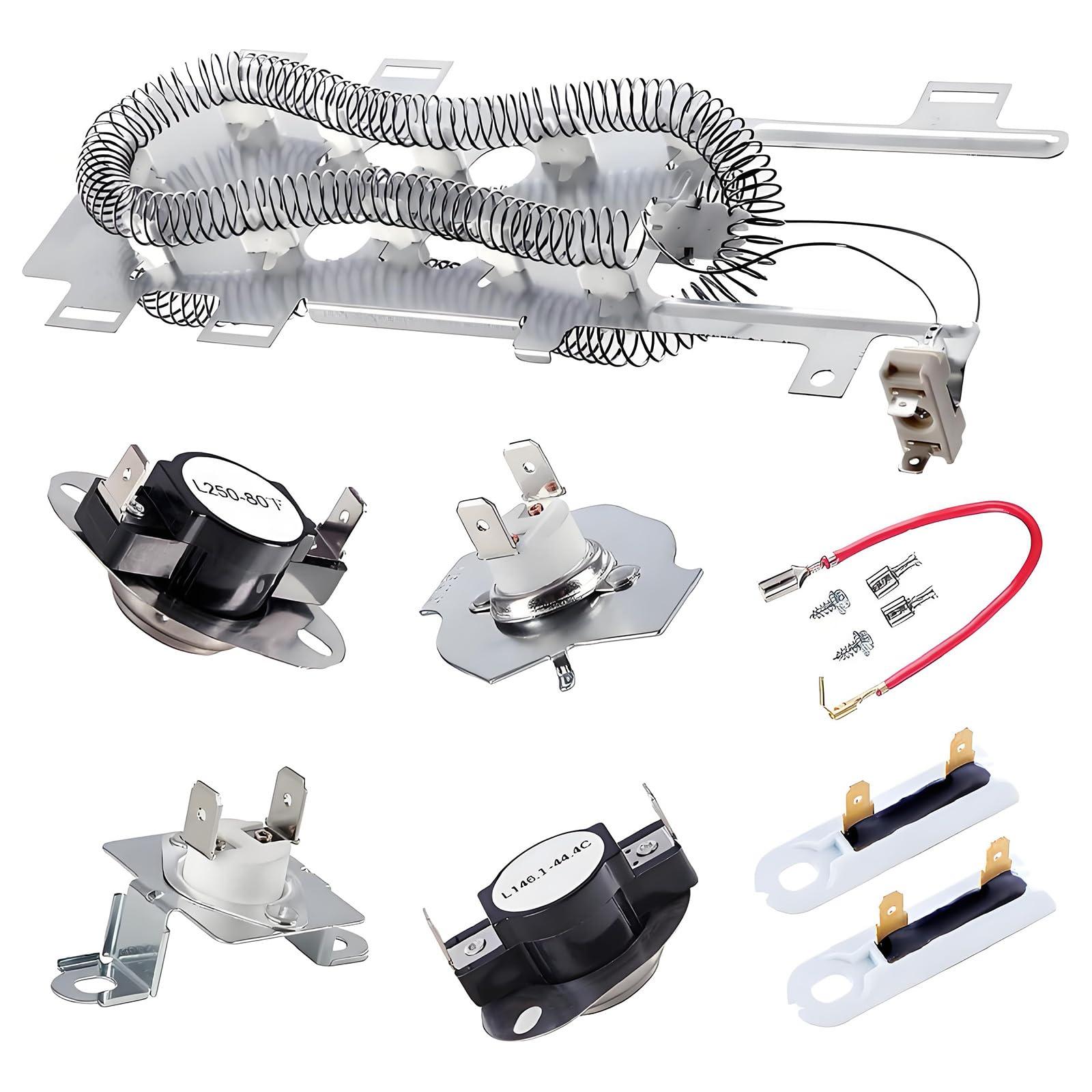 Geavonyg WP8544771 High Efficiency Dryer Heating Component Set Heavy Duty Coil Repair Part Enhanced Uniform Heat Set Appliance Component