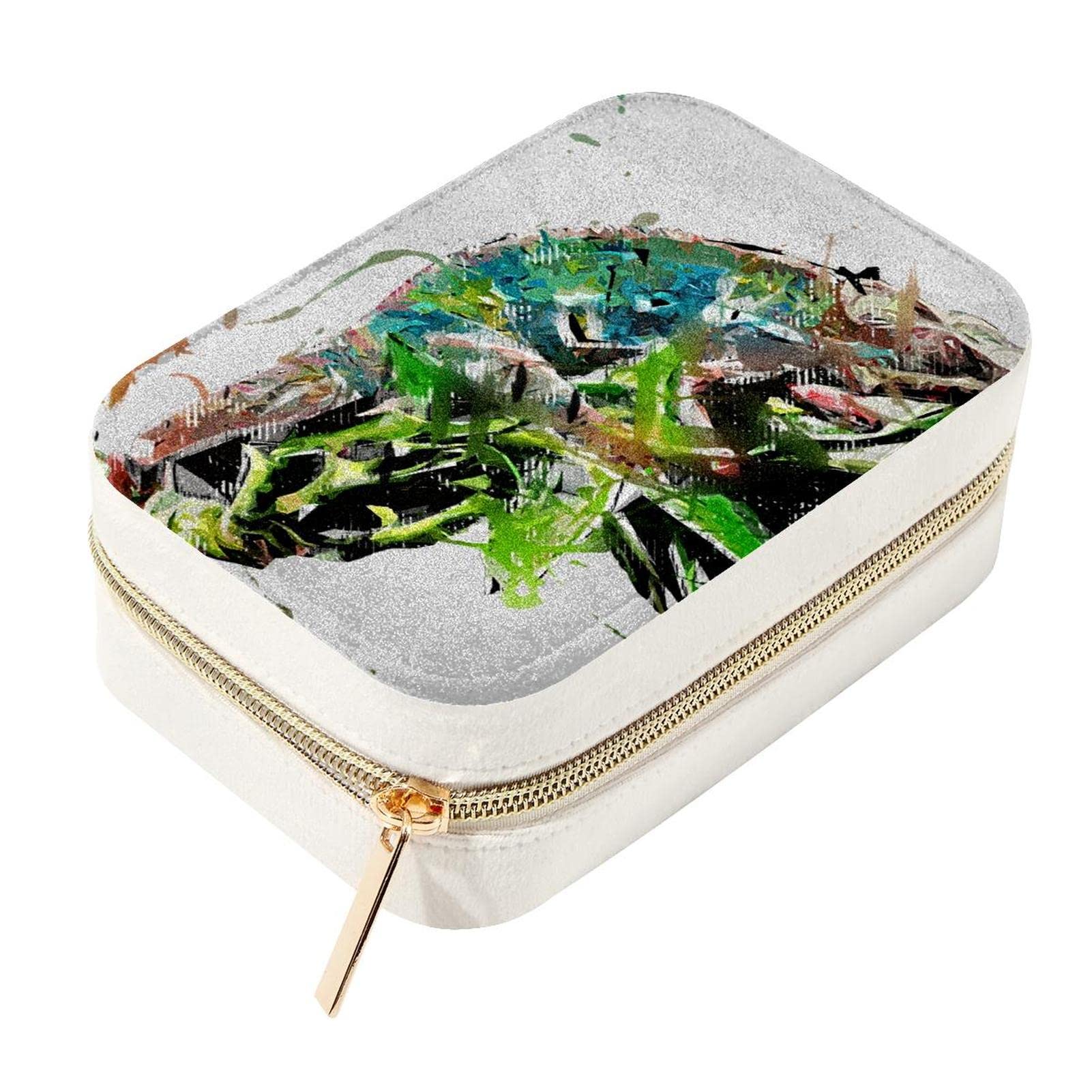 Boîte à bijoux lézard voyage double couche pour femmes