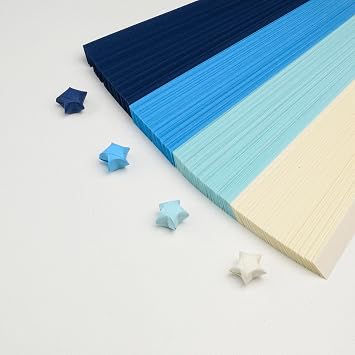 540 Origami Lucky Star Paper Strips, Blue Gradient for DIY Folding Crafts