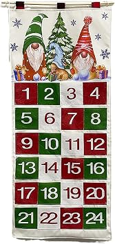 Fabric Advent Calendar Advent Calendar Empty Advent Calendar Hanging Fillable Advent Calendar With 24 Pockets Countdown Advent Calendar Christmas Home Decorations Christmas Party Supplies Christmas