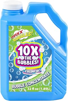 Maxx Bubbles 32 Oz Bubble Solution Concentrate - Non-Toxic, Dye Free