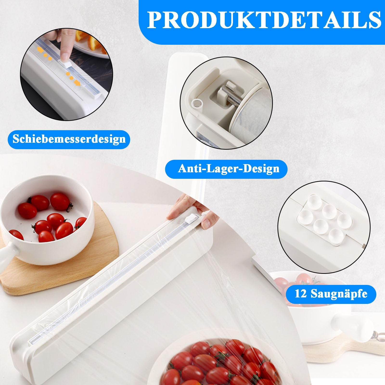 Dispenser Pellicola Alimenti Con Taglierina - Pratico Tagliapellicola Per Cucina - Foto 9