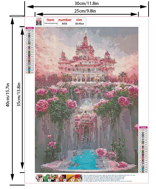 Kit Pittura Diamante 5D Castello - 30x40 Cm Con Diamanti Extra