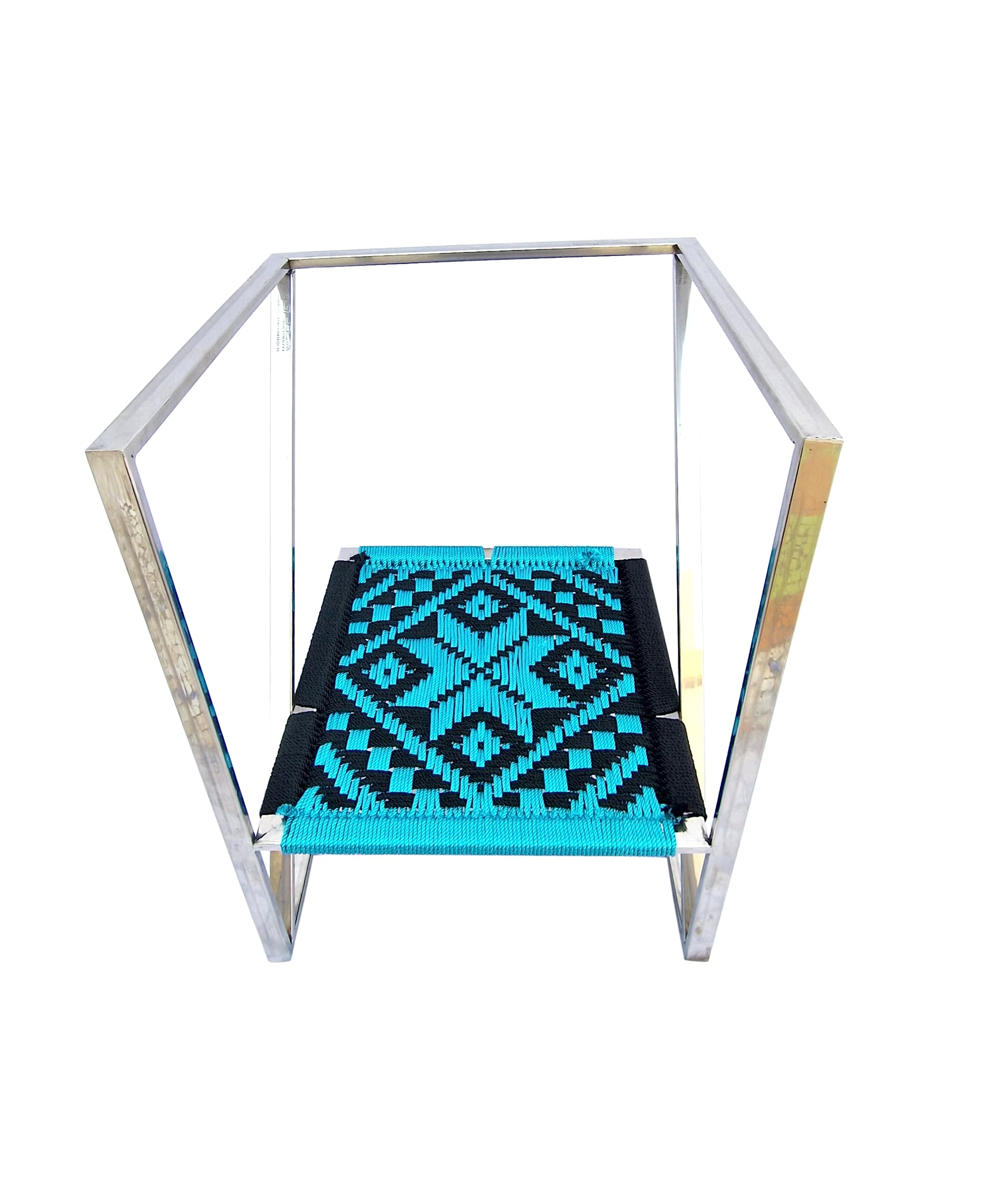 IMPREXIS STORE Stainless Steel Two in One Hand-Woven Silk Rope Rocking Chair 4