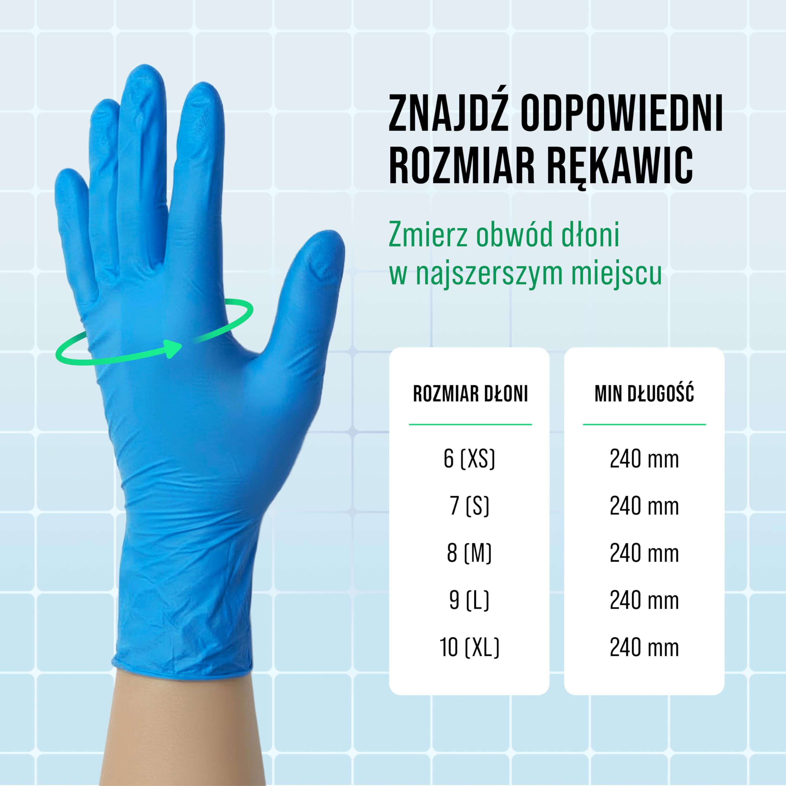 Rękawice nitrylowe, bez pudru, 100 sztuk, niebieskie, L – mocne rękawiczki jednorazowe – nie zawierają lateksu, obustronnie przenośne, wytrzymałe i odporne na chemikalia