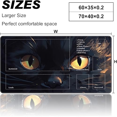 Miniatura 2 de BVCLKJPOI Tapete de juego de cartas cosido, Magic The Gathering Play Mat para MTG Playmat con zonas de superficie de goma lisa, Magic The Gathering
