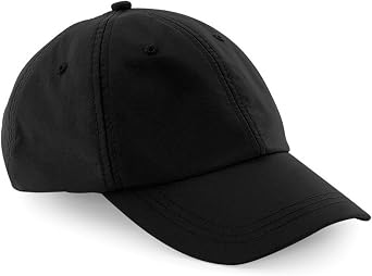 Beechfield Unisex Outdoor Waterproof 6 Panel Baseball Cap Pack of 2 One Size Black