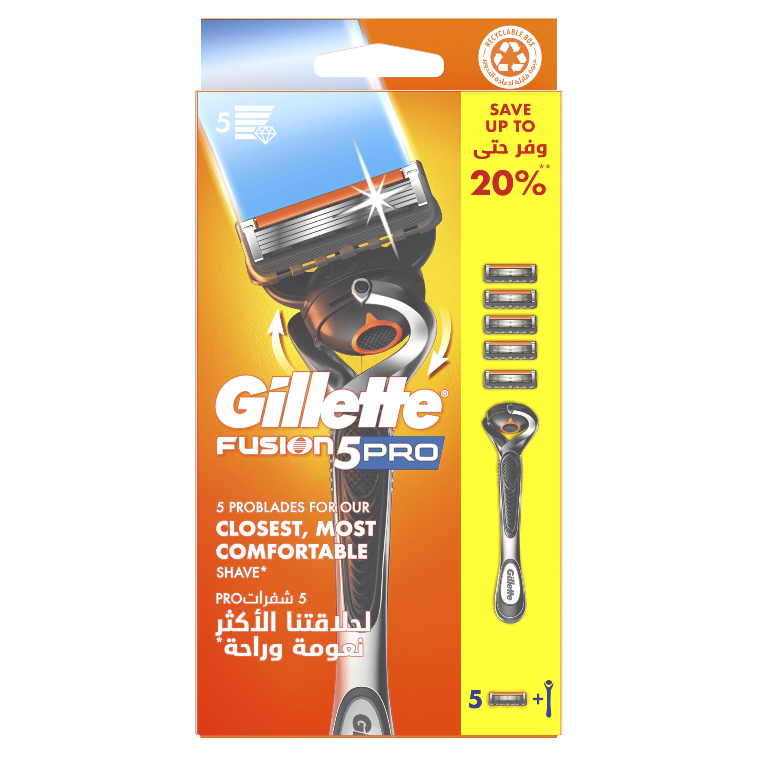 Gillette Proglide5 Handle + 5 Blades