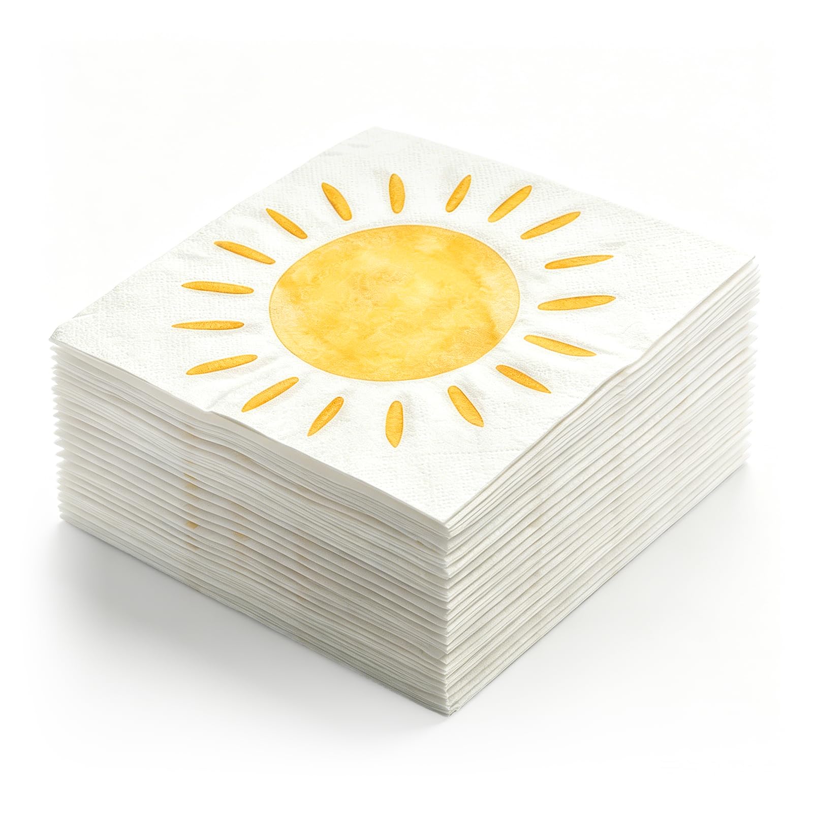 Papierowe serwetki przeciwsłoneczne, 40 sztuk, 33 x 33 cm, jednorazowe, wzór Sunshine, na urodziny dziecka i letnie święta, koktajle i kolacje