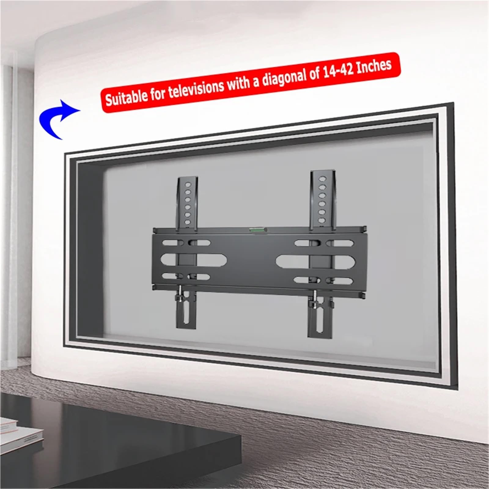 Uchwyt ścienny do telewizora do większości 35.6-106.7 cm LED, LCD i plazmowych płaskich/zakrzywionych telewizorów Max VESA 200X200 uniwersalny uchwyt TV