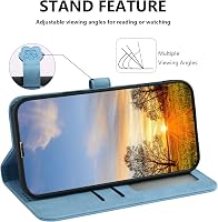 Vaitasy Samsung Galaxy A34 5G Kék Macskás Tok - PU Bőr Flip Védőtok Mágneses Zárral, Kártyatartóval és Állvánnyal, Prémium Telefontok 3