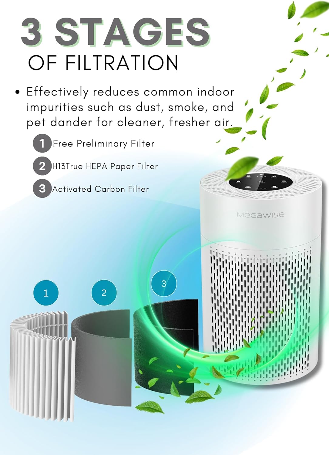 MEGAWISE Silent Desktop Air Purifier