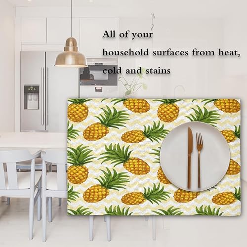 Miniatura 6 de Juego de 4 manteles individuales lavables y resistentes al calor, para cocina, comedor, interior y exterior, 18 x 12 pulgadas