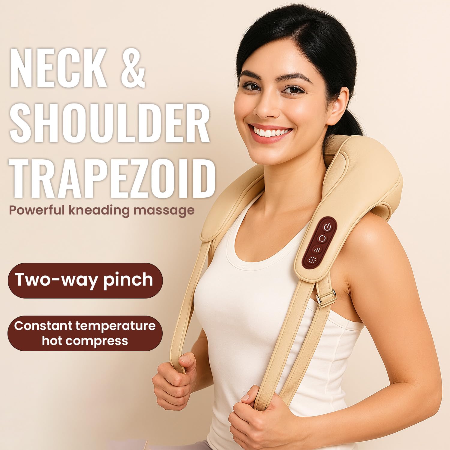 MildCares Rechargeable 4D Shiatsu Neck & Shoulder Massager with Heat Therapy – Ideal for Neck, Shoulders & Back 3