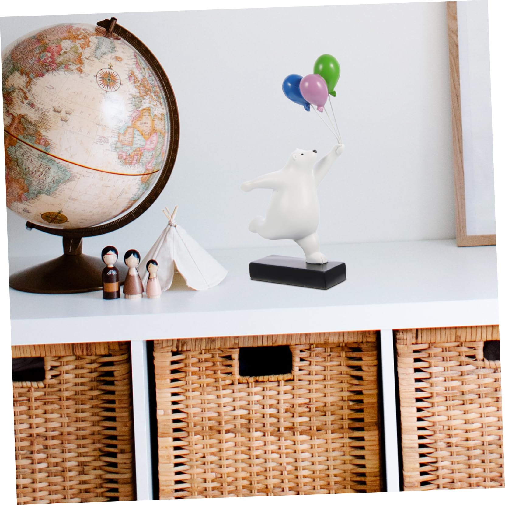 PRETYZOOM Figura de Oso Globo de Resina, Adorno de Escritorio 1 Pieza | Modelo Animal de Resina, Prop Fotográfico, Decoración para Dormitorio y Oficina en Casa