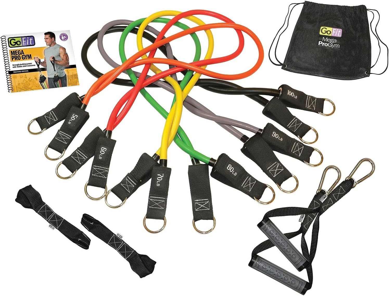 GoFit Portable Home Gym Set – Mega ProGym,Multicolored,Small,GF-2XPGYM