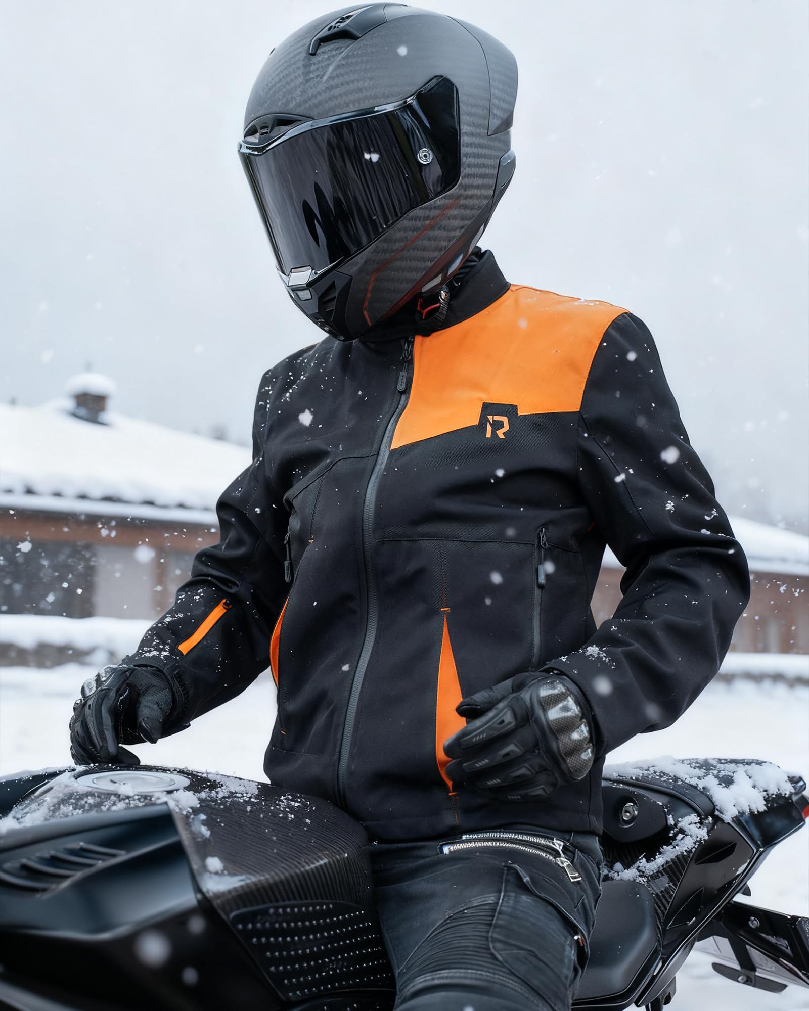 RIDEIRON Chaqueta Moto Hombre Todas Las Estaciones – Cazadora Moto con Forro Desmontable, Protecciones CE, Tejido Resistente al Viento y Diseño Bicolor