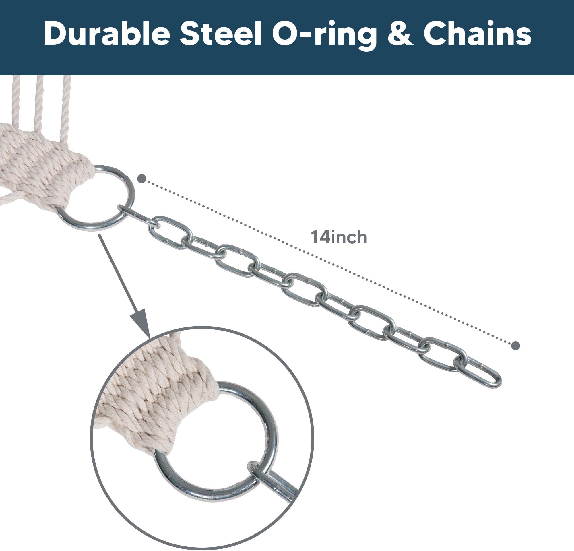 SUNCREAT Hammocks Two Person Tree Hammock, Heavy Duty Hammock for Poolside, Garden, Backyard, Patio, 450lbs Capacity, Navy