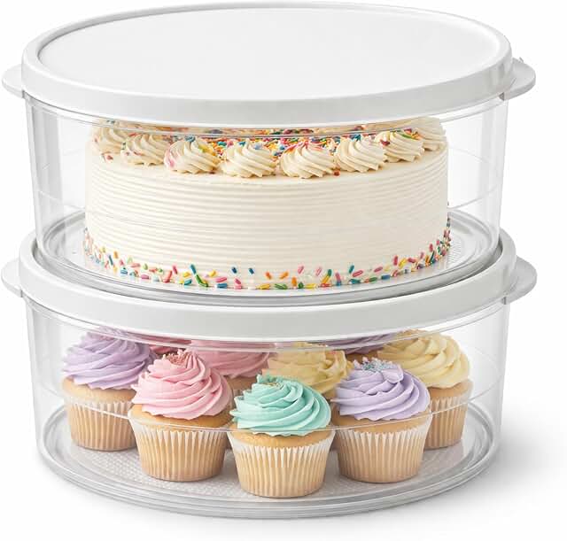 Evelots 10-Inch Airtight Food Storage Containers, 2-Pack