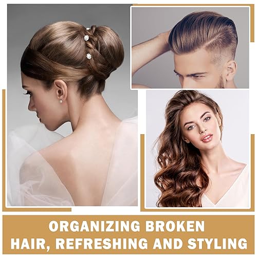 Miniatura 6 de CAHIUYOA Varilla de cera para el cabello, barra de cera para el cabello para Flyaways, 3 cepillos de control de bordes, palillos para cabello de