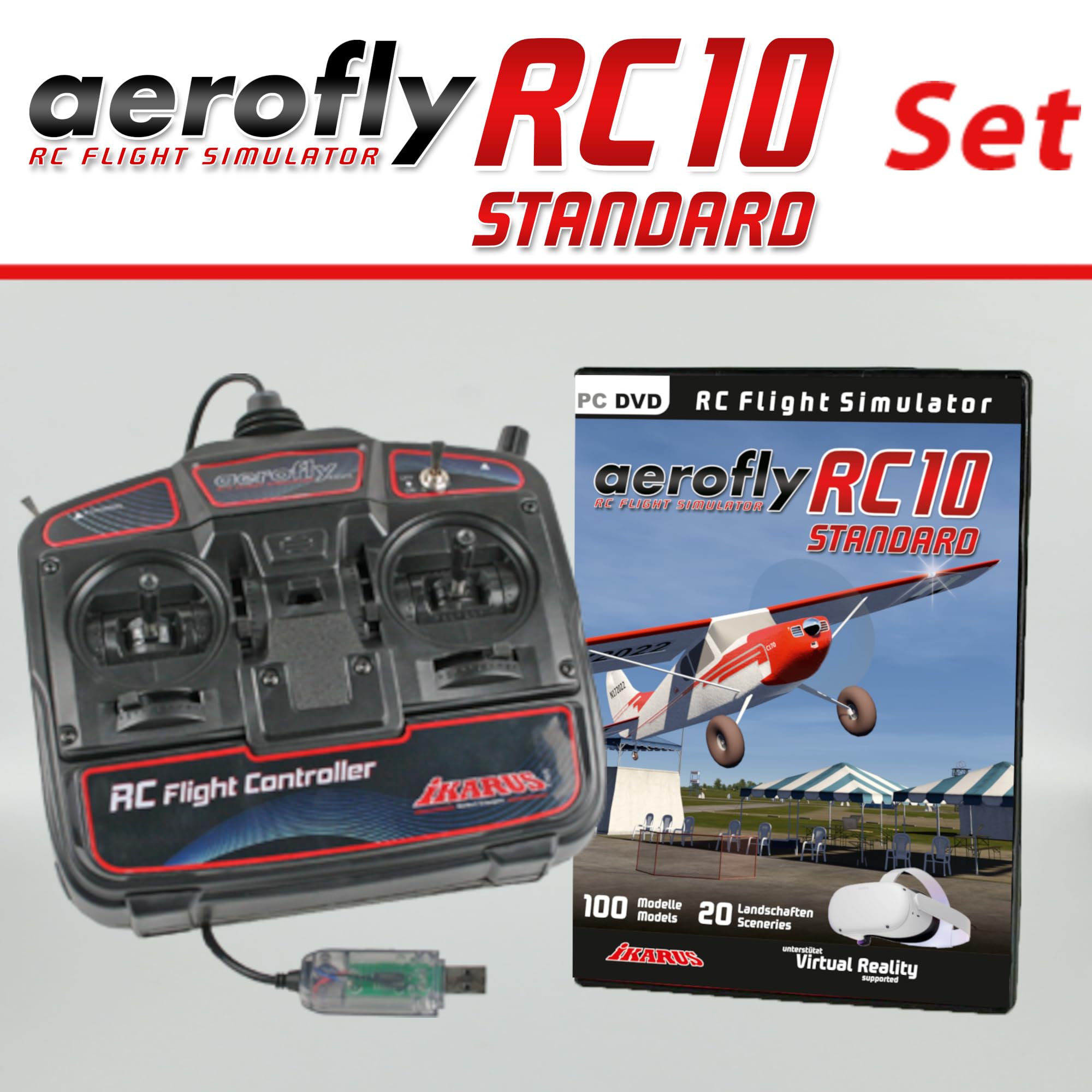 aeroflyRC10 STANDARD auf DVD für Windows mit USB FlightController