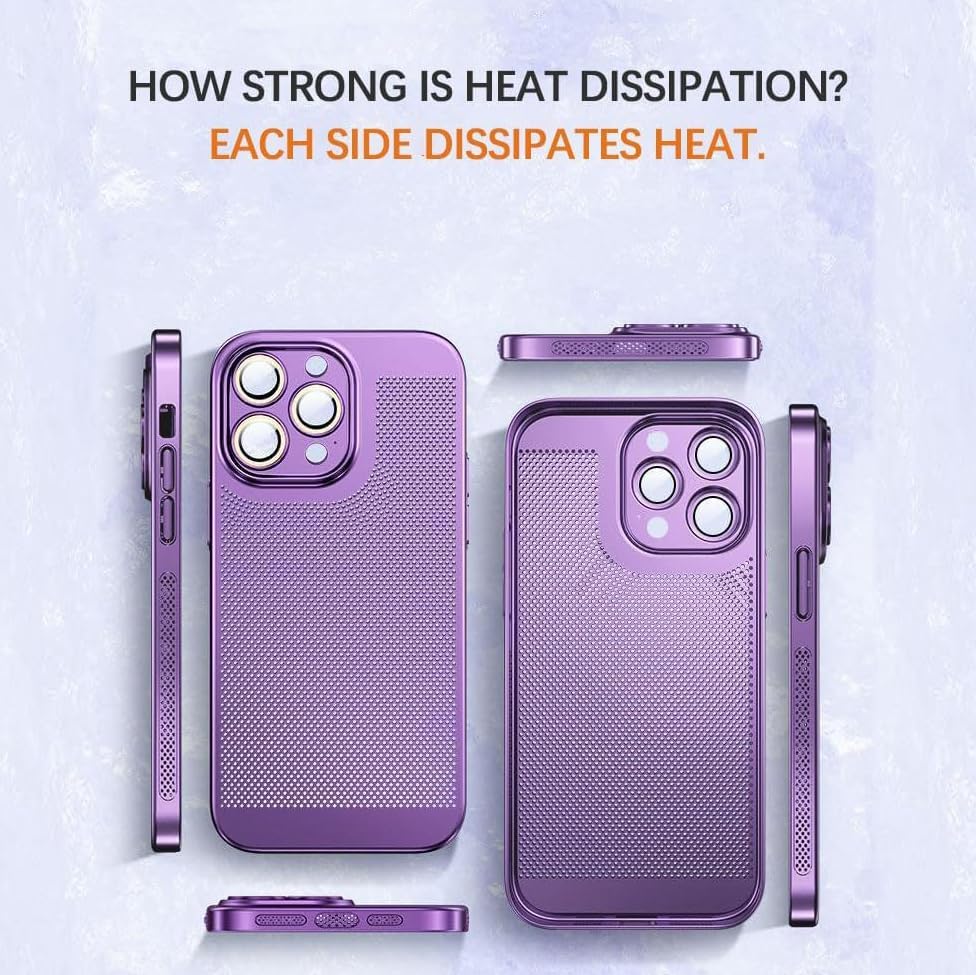 Miniatura 5 de Funda para teléfono con disipación de calor galvanoplastia, funda protectora de agujeros finos, funda para teléfono móvil con sensación de