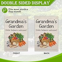 Vista 3 de Hafhue Grandma's Garden Little Helpers - Bandera de bienvenida para jardín, 12 x 18 pulgadas, doble cara para decoración de césped para exteriores